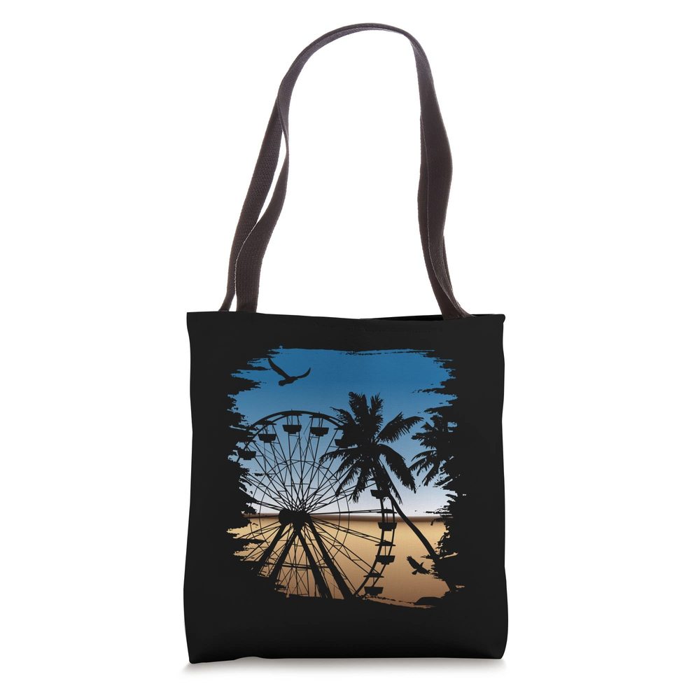 Ferris Wheel Sunset Palmes Traveling Backpack Beach Tote Bag💓